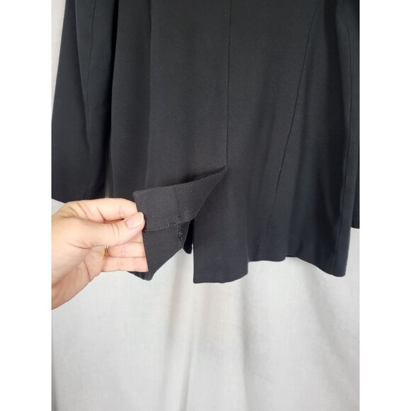 J.Jill Ponte Knit jacket Blazer Women's (L) Black Single Button Shawl Collar - Picture 3 of 8